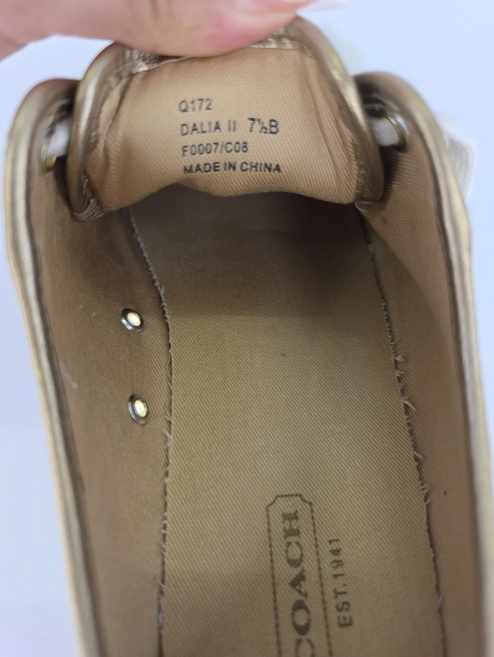 Y2K COACH Dalia II C Signature Classic Khaki Gold Brown Tennis Shoes Size 7.5 B
